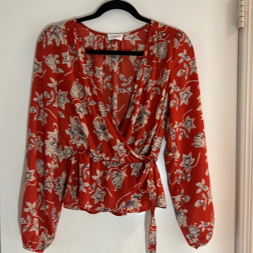 Sienna Sky faux wrap floral  top